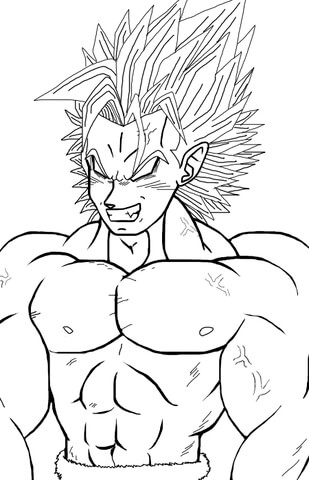 Super Saiyan In Berserker Coloring Page